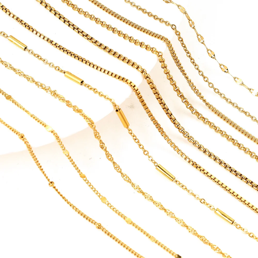 KURTCB Collana Uomo/Donna Con Moschettone - Acciaio Inox Placcato Oro 14K - 3