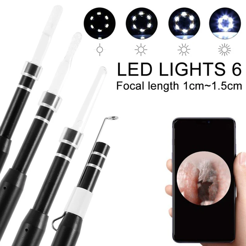 3 1 Usb 귀 청소 내시경 의료 5.5mm 디지털 미니 Otoscope 귀 케어 카메라 귀지 제거 도구 안 드 로이드 스마트 폰에 대 한