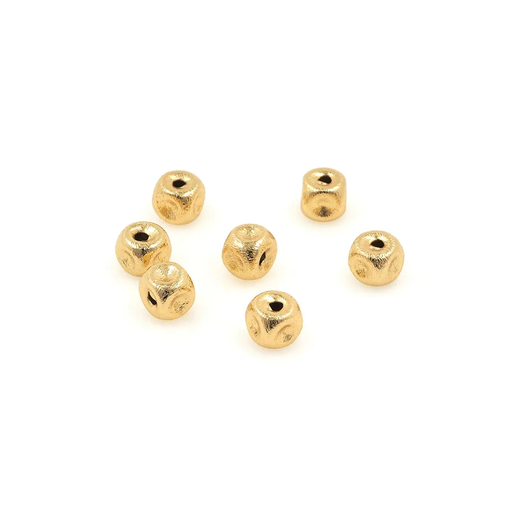 

10PCS Brushed Square Beads,Square Spacer Beads,Brass Gold-Plated Nickel-Free DIY Jewelry 6.8x6MM