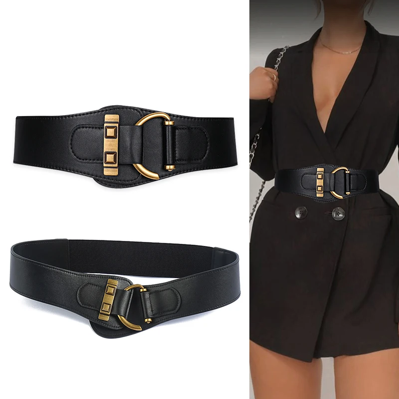 Fashion Designer Belts For Women High Quality Stretch Cummerbunds Female Elastic Corset Belt Wide Dress Waistband Ceinture Femme