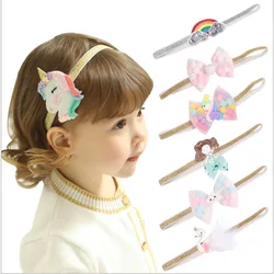 New Fashion ins Kids Girl Headband Unicorn Rainbow Hair Band Headband Hairband Hair Apparel Accessories Kids Headpiece Headwear