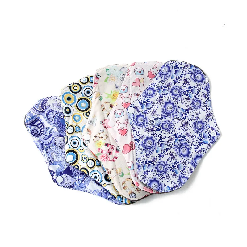 1PCS Washable Sanitary Pads Bamboo Charcoal Menstrual Sanitary Pads Absorbent Reusable Long Panty Liner Cloth Menstrual Pads