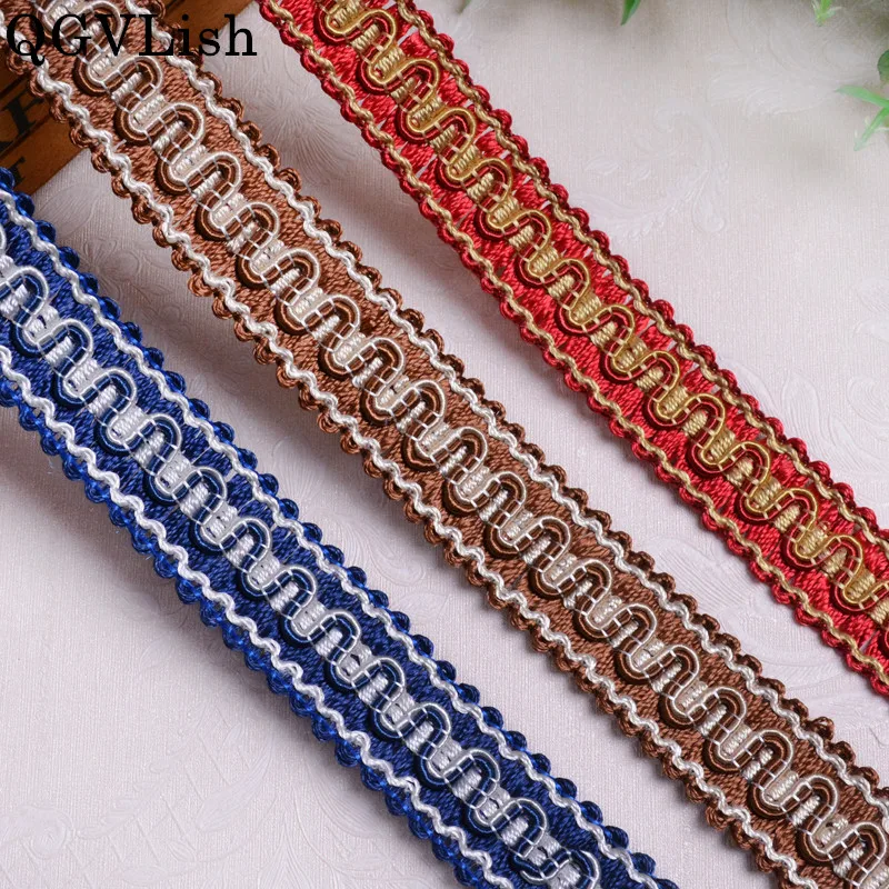 

QGVLish 12Yards 2.2cm Wide Curtain Lace Trims Belt Ribbons DIY Sewing Sofa Stage Tablecloth Clothing Chair Edge Lace Trim Decor