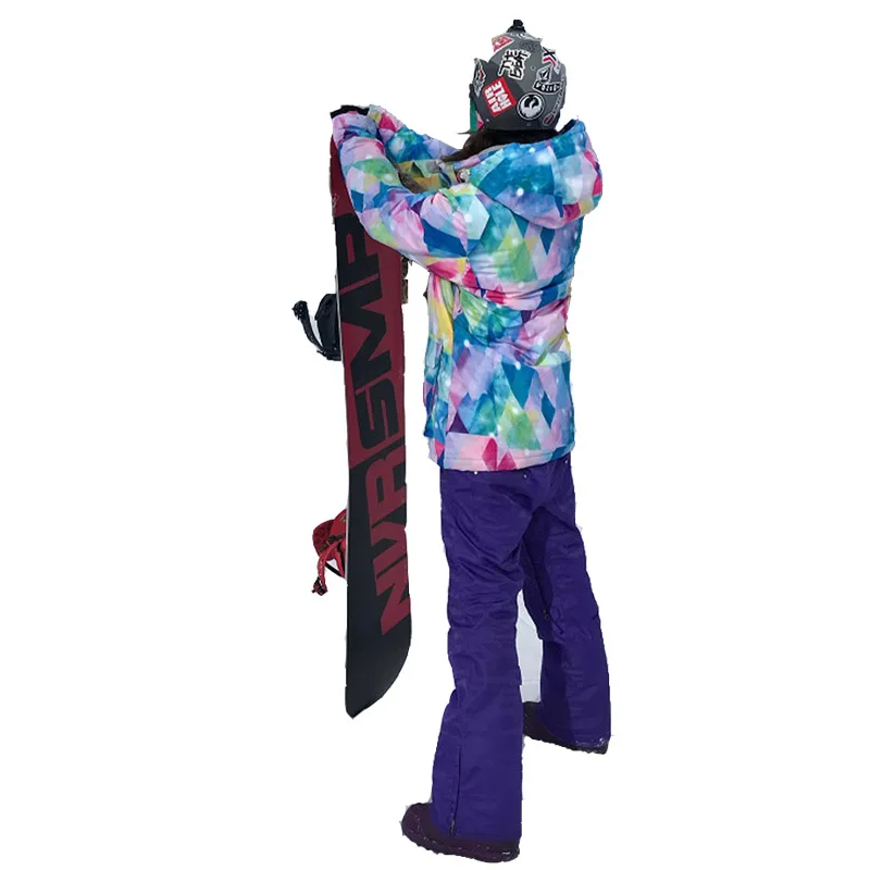 

Girl's Snow Suit Jacket + Strap Pant Outdoor Sports Outfit Snowboarding Clothing Waterproof Winter Costume Ski Wear For Women