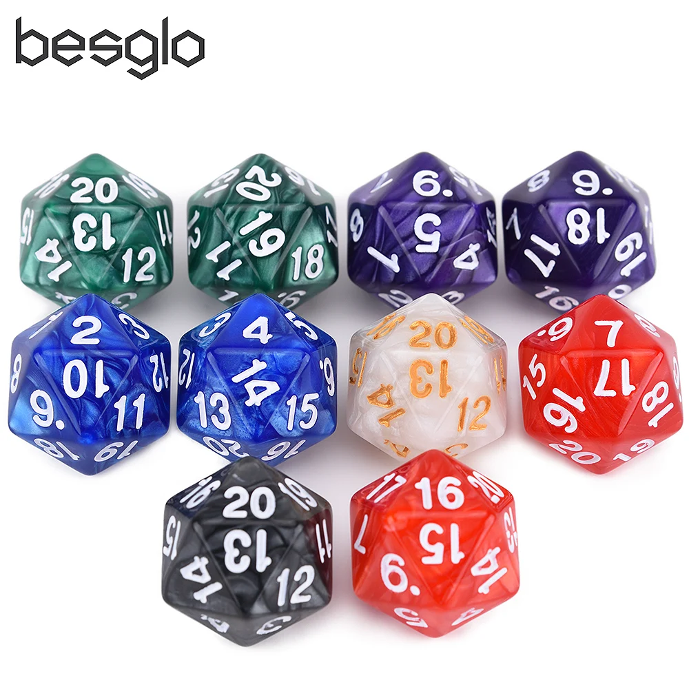 22mm Spindown Dice Assorted Colors Set of 10 for Table Games