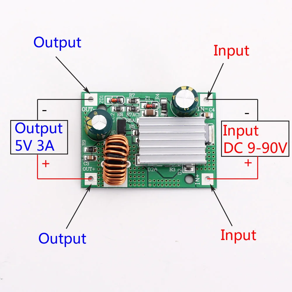 DC 9V 12V 24V 36V 48V 72V 84V 120V auf 5V 3A Step-Down-Modul Netzteil DC-DC-Wandler Buck-Wandler Step-Up-Wandler – Detail 7
