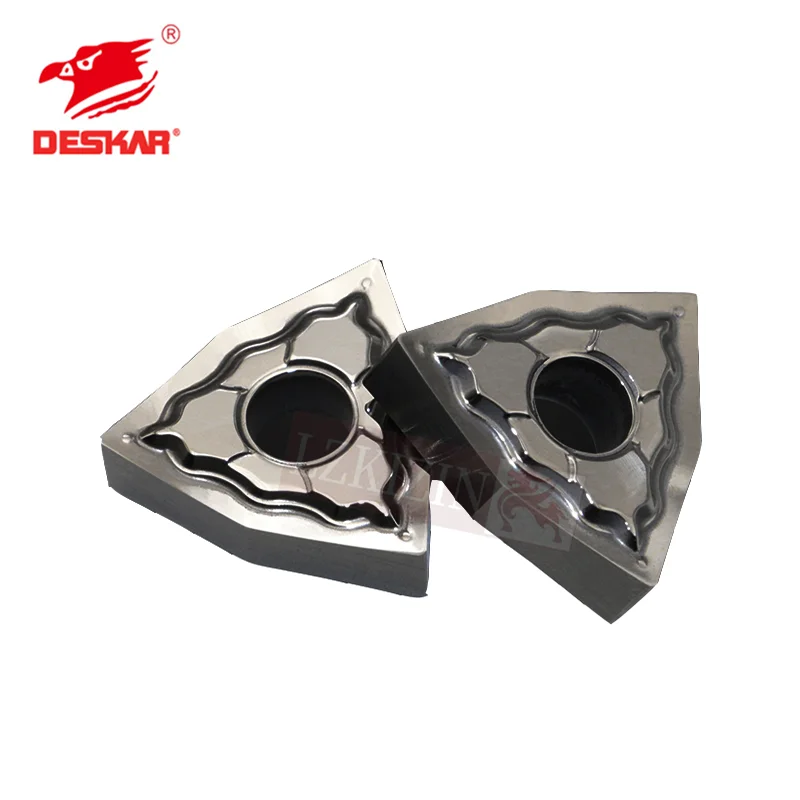 10PCS WNMG080404 WNMG080408 HA K10 Carbide Inserts DESKAR CNC Lathe Cutter Turning Tool External Turning Tool for Aluminum