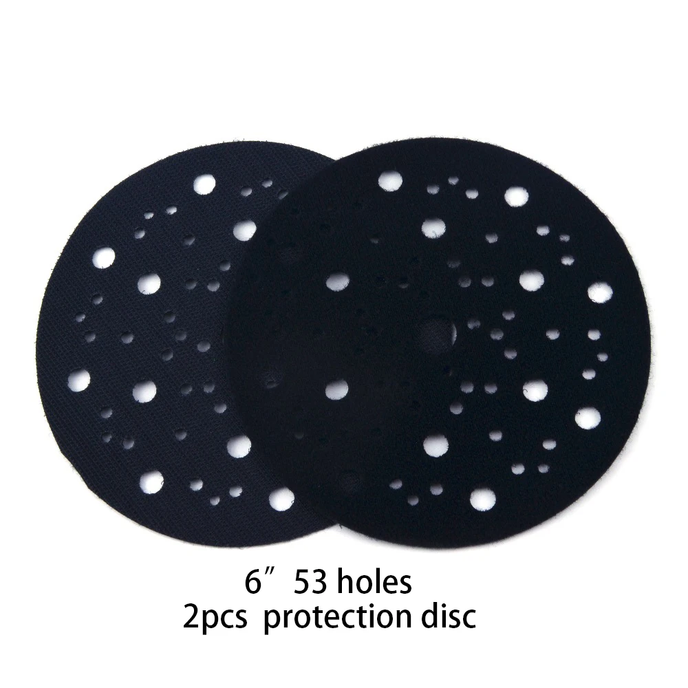 2pcs Ultra-thin Surface Protection Disc 6 inch 53 holes 150mm Hook and loop Pad Power Tools Accessories for Polishing & Grinding