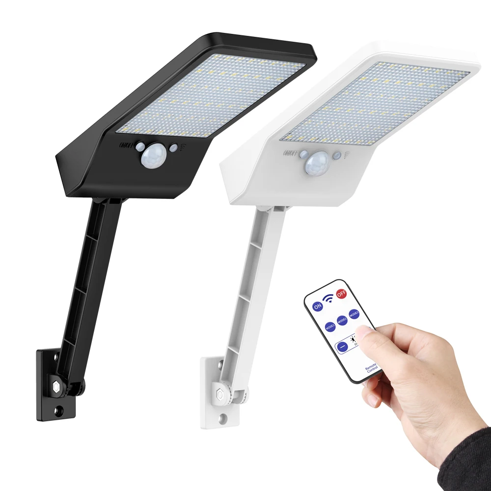 

48 LED Solar Light Three Modes remote control bracket solar street light Black White Waterproof Outdoor G gear lock spot l