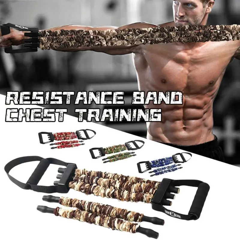 Chest Training Expander Elastic Pull-Rope Strength Trainer Multifunction Fitness Home Gym Workouts Equipment Resistance Band