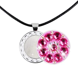 Kofull Crystal Golf Ball Marker with Golf Necklace for Ladies/Girls as Golf Gift and Golf Accessories 3 Colors for You Choose