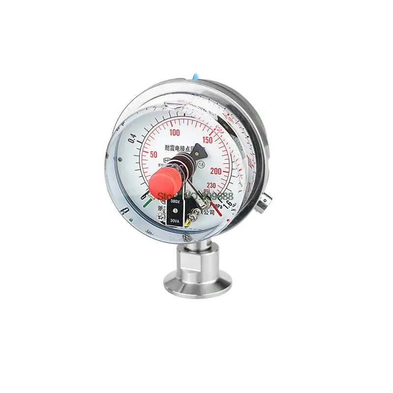 

Health Type Electric Contact Diaphragm Pressure Gauge 50.5 64 1.5" Stainless Steel Seismic Quick Clamp DN25