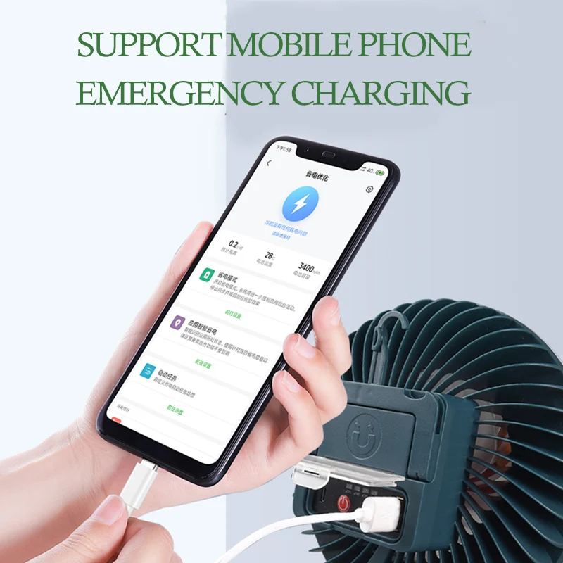 Portable Fan light USB Recharge Power Bank Camping Lamp Multifunction Outdoor Lighting LED Hanging Tent Fan Light