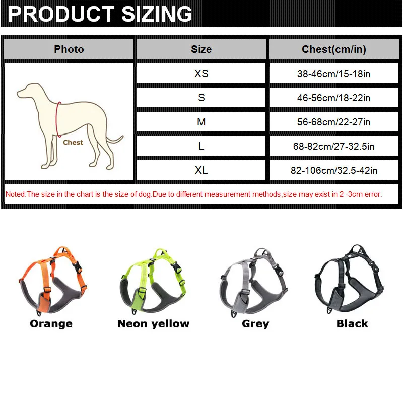 Truelove 3M Reflective Dog Harness with Handle No Pull Soft Pet Dog Vest Harness for Small Medium Large Dogs Adjustbale Orange