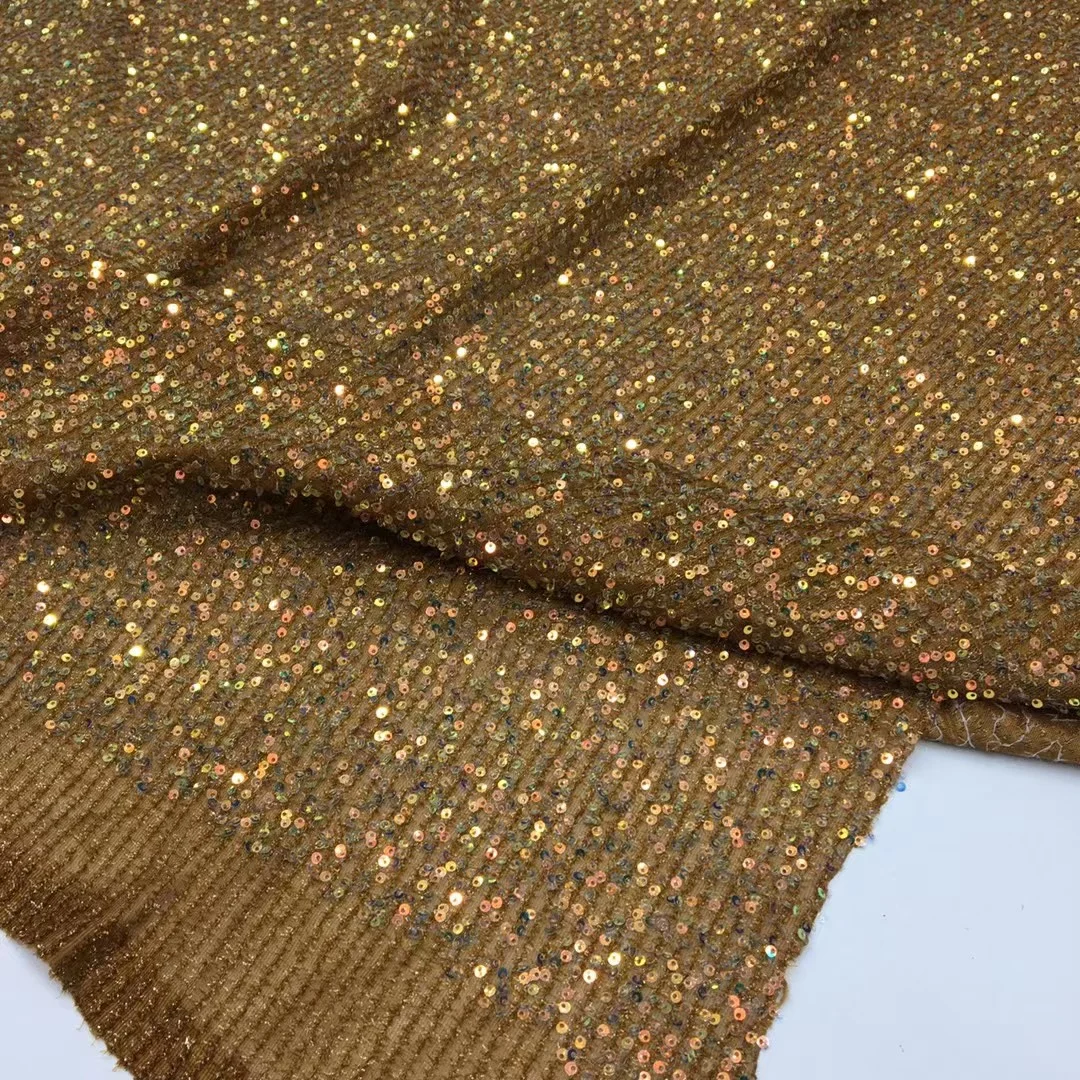 

19 colors (5yards/pc) Newst gold African party lace 3mm bling bling sequins mesh lace fabric for wonderful dress FSS425