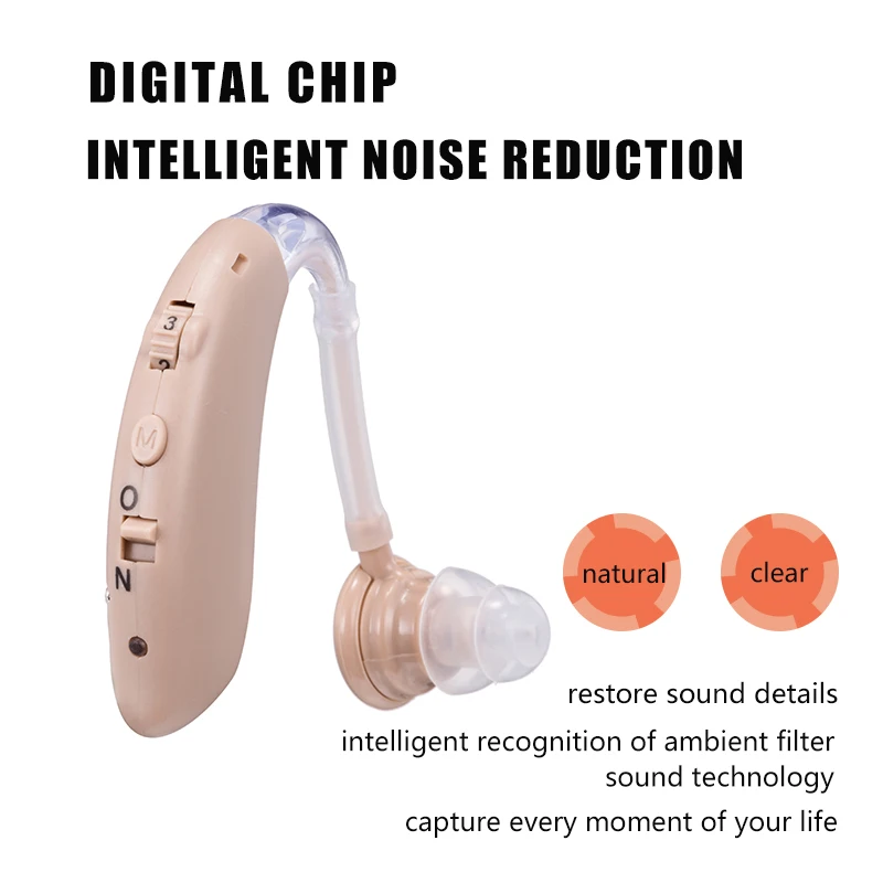 Rechargeable Bluetooth Hearing Aid for Seniors and Adults With Noise Reduction, Volume Control, Bluetooth Mode, and Easy to Use