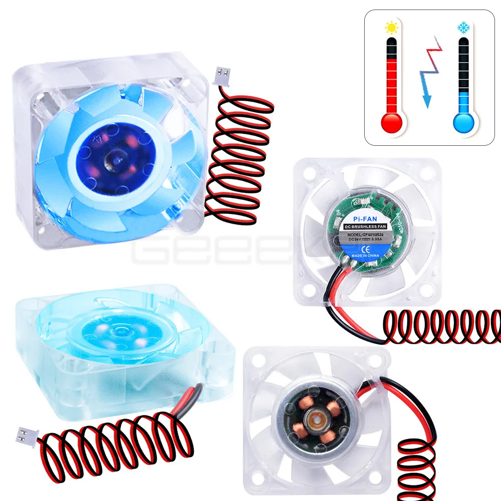 GeeekPi 4 PCS New 4010 DC 24V Cooling Fan 40MM 4CM 40*40*10mm Fan With 1M Cable For 3D Printer