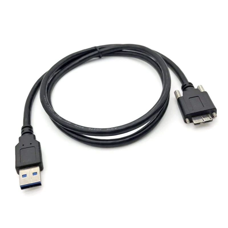 Kamera przemysłowa drut 3.0AM do MicroB Micro USB 3.0 kabel z męskiego na męskie ze śrubami blokującymi wysokiej jakości 0.6m 1m 1.5m 3m 5m