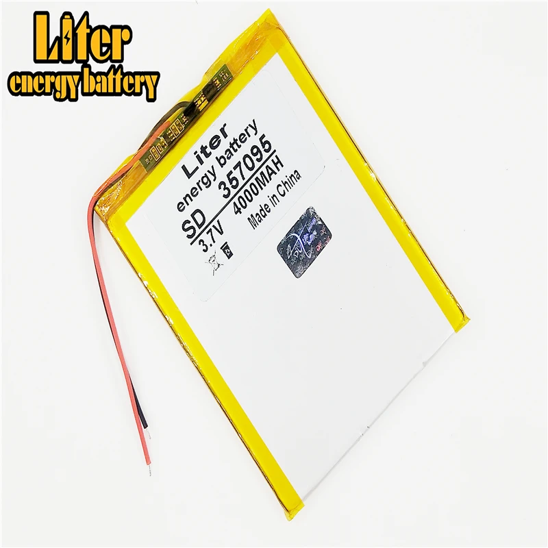 Batterie de remplacement pour tablette PC, 3.7V, 357095, 4000mAh, lithium-ion polymère, 7 pouces, MP3, MP4
