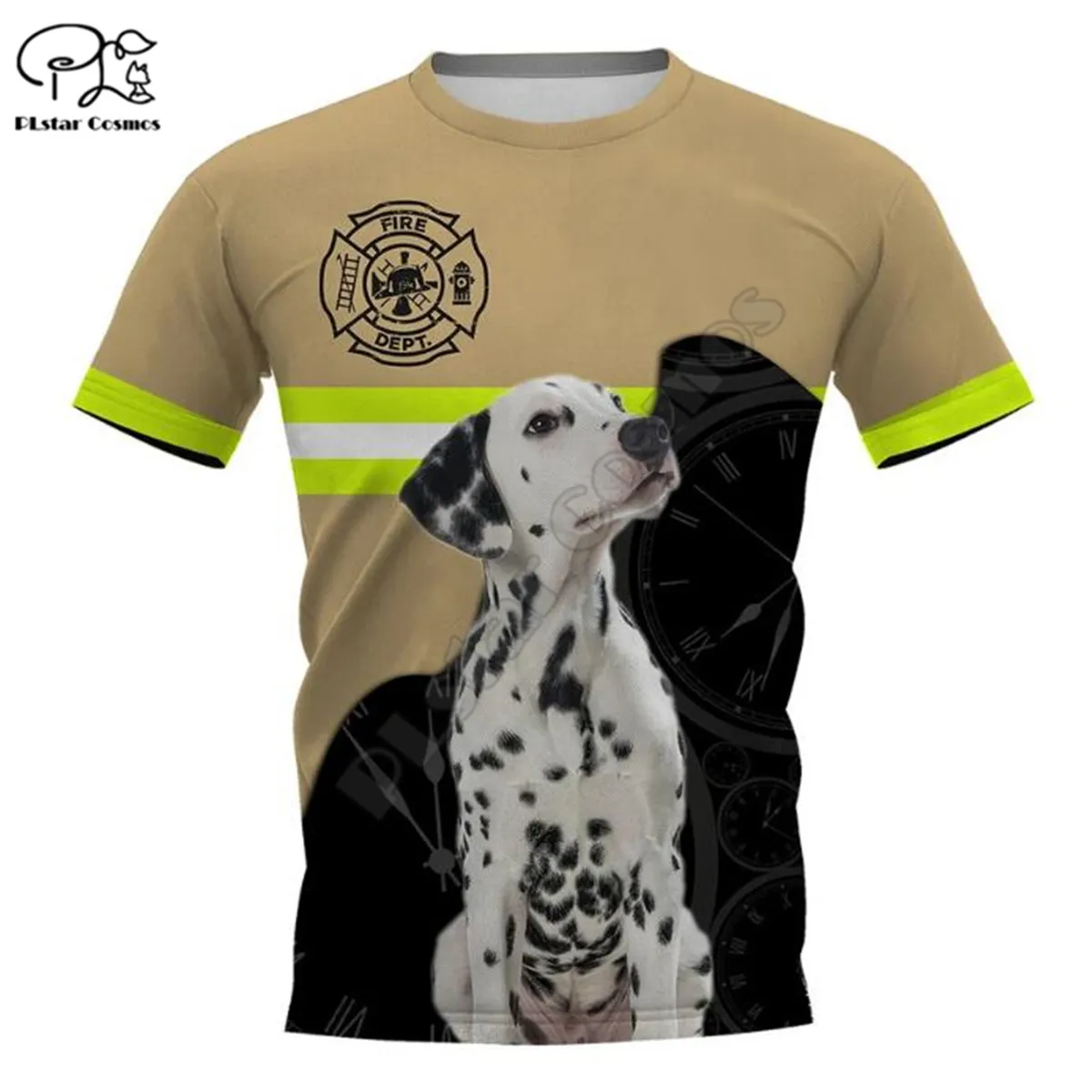 PLstar Cosmos Fire fighting Dalmatian 3D Printed t shirts men for women Casual Short sleeve summer Fashion streetwear tshirt