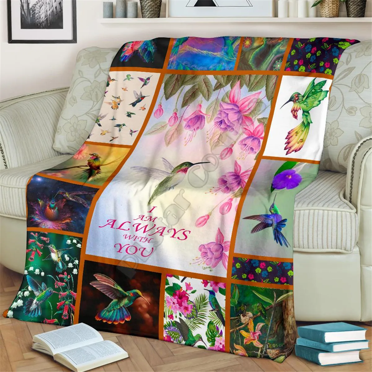 Hummingbird 3d printed fleece blanket for Beds Hiking Picnic Thick Quilt Fashionable Bedspread Sherpa Throw Blanket 10