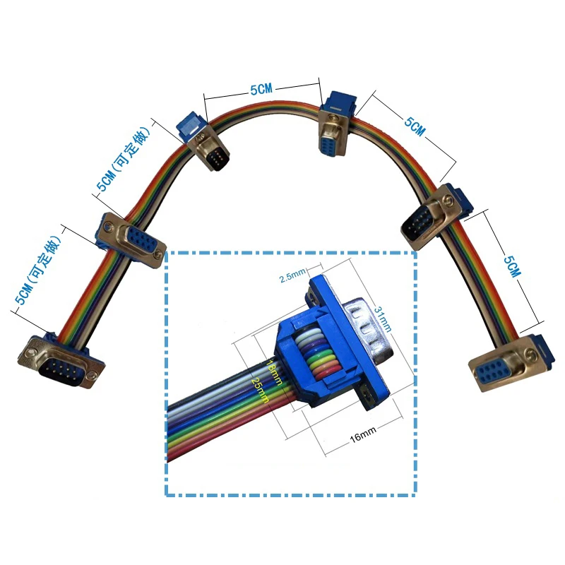 Imagem -02 - Cabo Conector Serial Db9 Cabo de Teste com Múltiplas Portas Conector Paralelo Rs485 Rs232