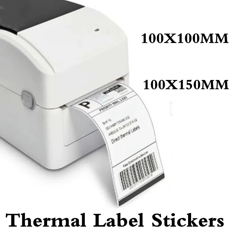 4x6 Inches Shipping Lable Direct Thermal Paper Sticker 100X100/150MM Adhesive Stickers 4-Inch Matching For Thermal Label Printer