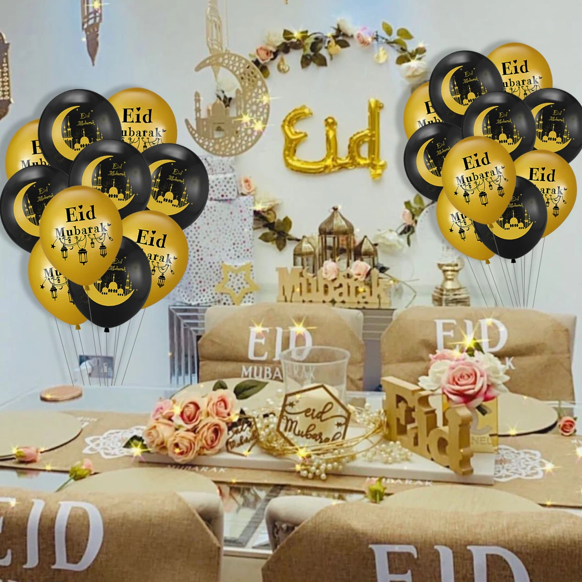 Globos Eid Mubarak para celebración Ramadan – Decoración festiva - imagen 4