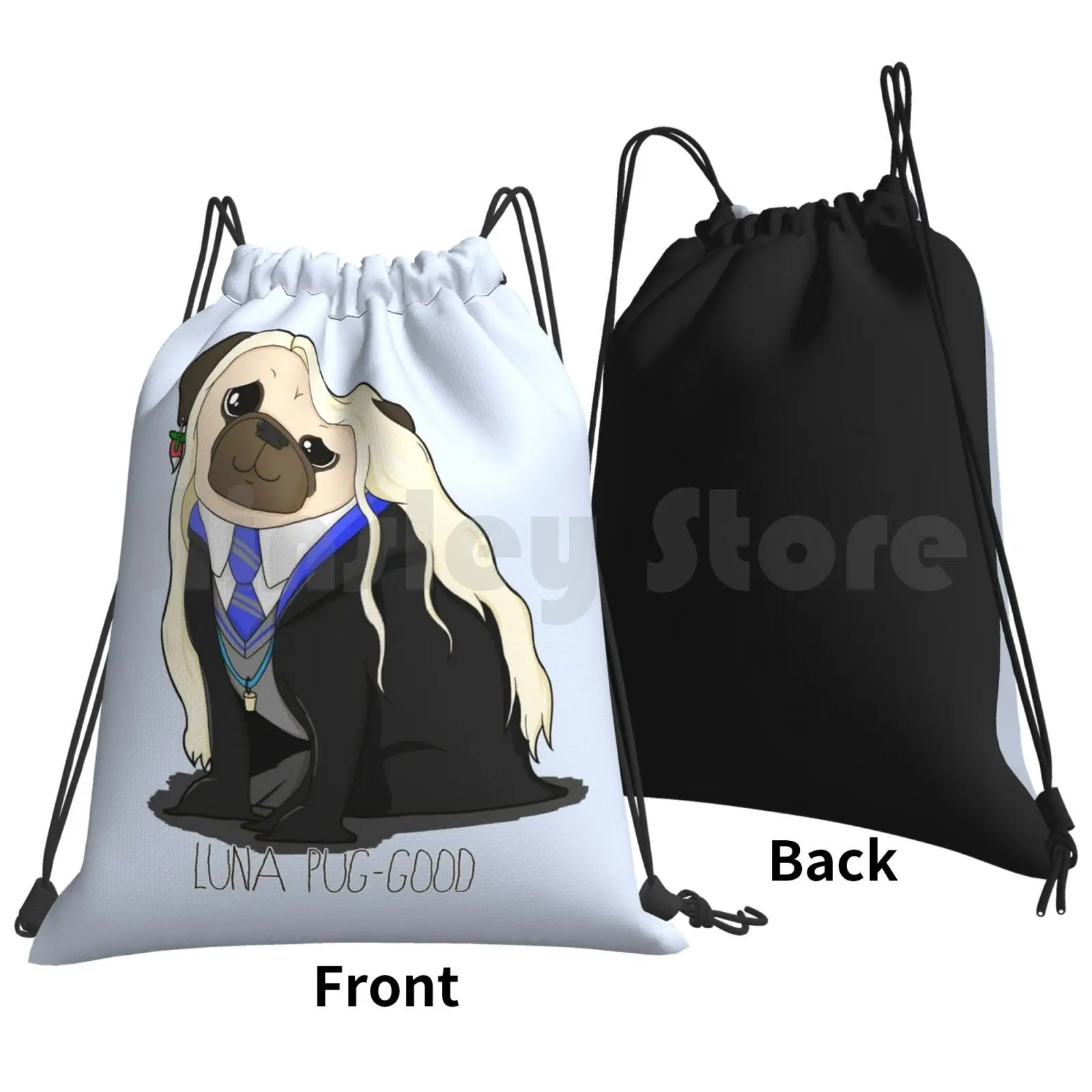 Luna Pug-Good Backpack Drawstring Bags Gym Bag Waterproof Luna Lovegood Luna Puggood Harry Pugger Luna Lovegood Wizard