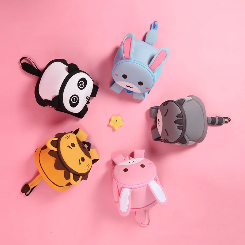 3D Cute Animals School Bags for Kids Toddler Girls Boys School Backpacks Cartoon Lion Rabbit Children Backpacks Mochila Escolar