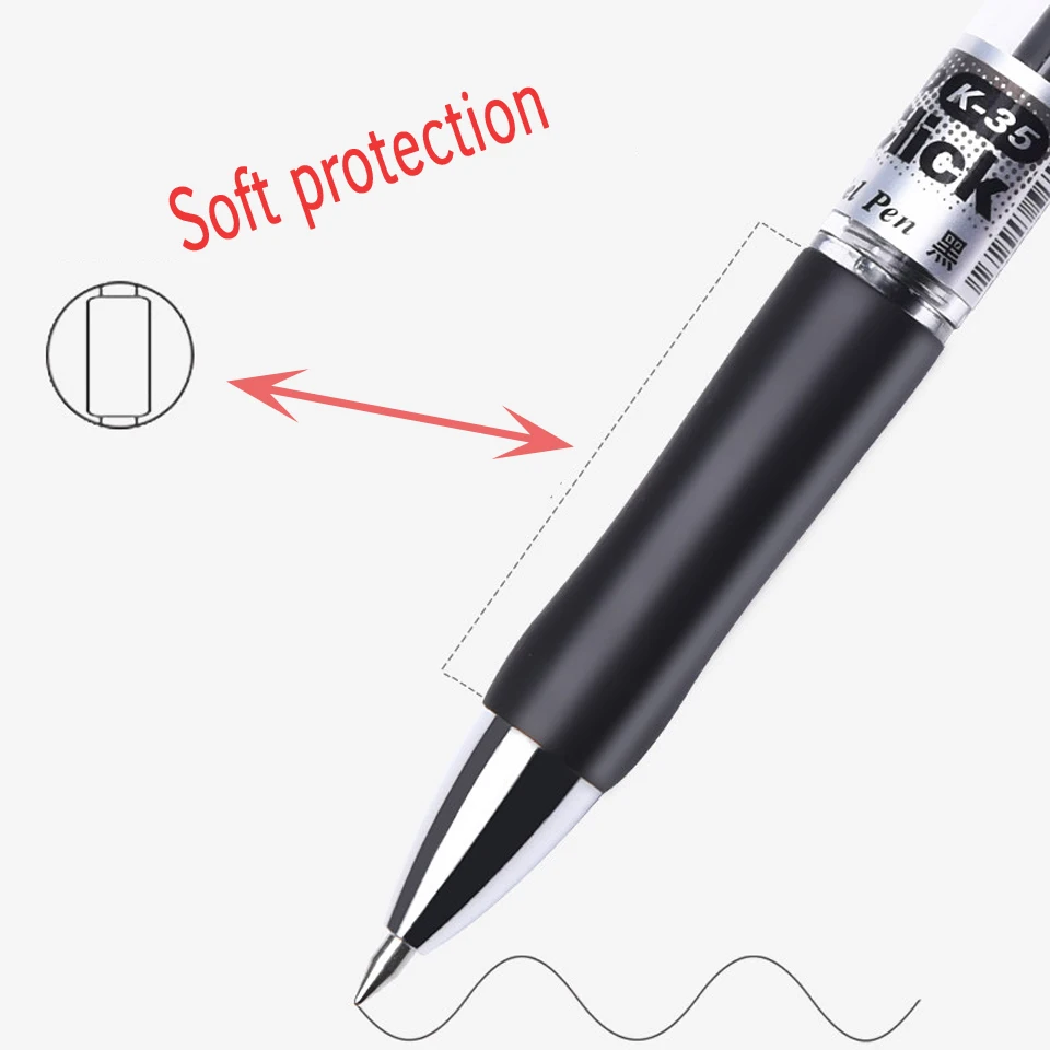 M&G Retractable Gel Pen K35 0.5mm black dark blue red ink Rollerball refill gel pen for office supplies stationery pens