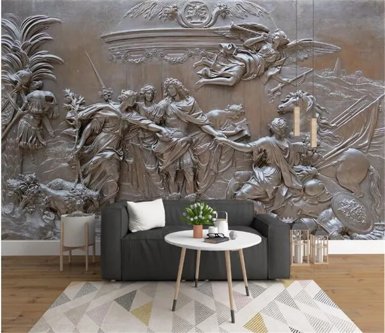 

Custom Any Size European 3D Embossed Angel War Photo Mural Wallpaper Living Room TV Background Wall Decoration 3D Wall Cloth