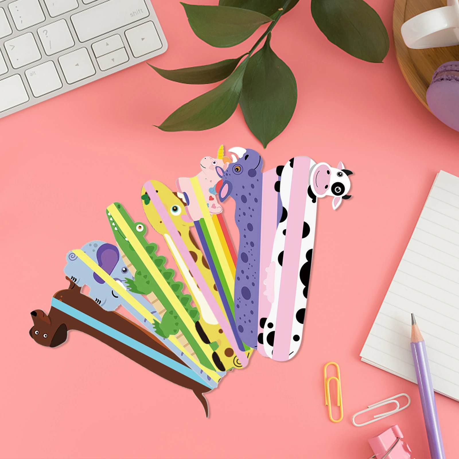 Creative Color Pet Plastic Bookmark Set Reading Guide With Reading Guide Bar Color Fluorescent Superimposed Bookmark Reading Aid