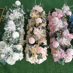 50cm Wedding Flower Wall Arrangement Silk Rose Peony Artificial Flower Row for Party Wedding Arch Decoration Backdrop Garland