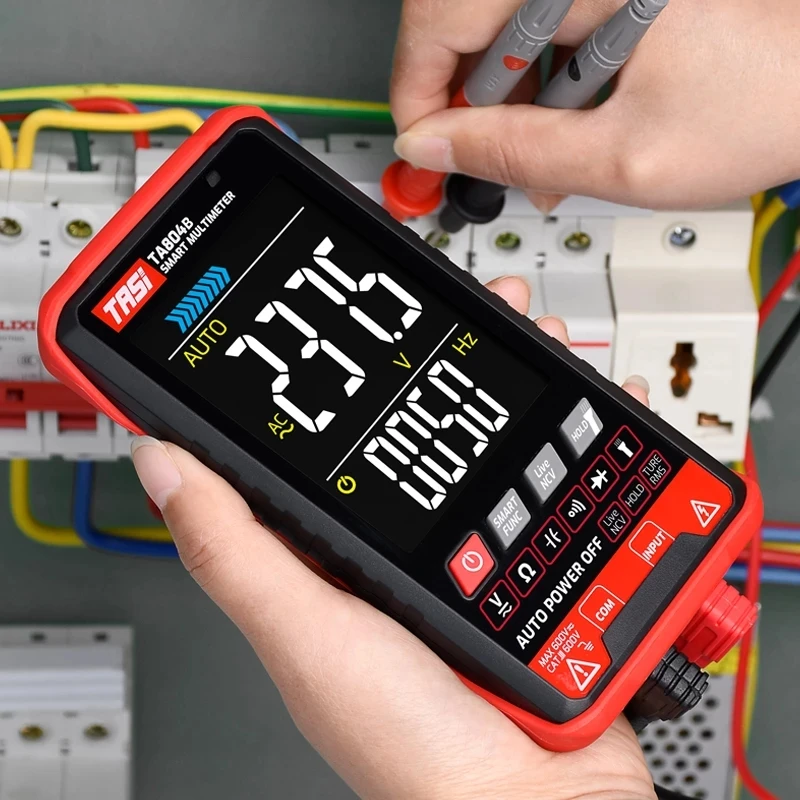 TASI TA804A/B DIGITAL MULTIMETER Professional Auto Tester Multimeter HD Color Screen Ultrathin Intelligent OHM NCV Voltage Meter