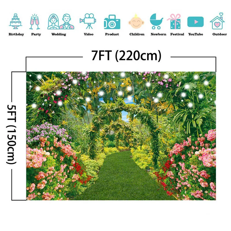 Spring Photography Backdrops Wedding Photocall Green Plants Lawn Garden Natural Landscape Baby Shower Birthday Photo Background
