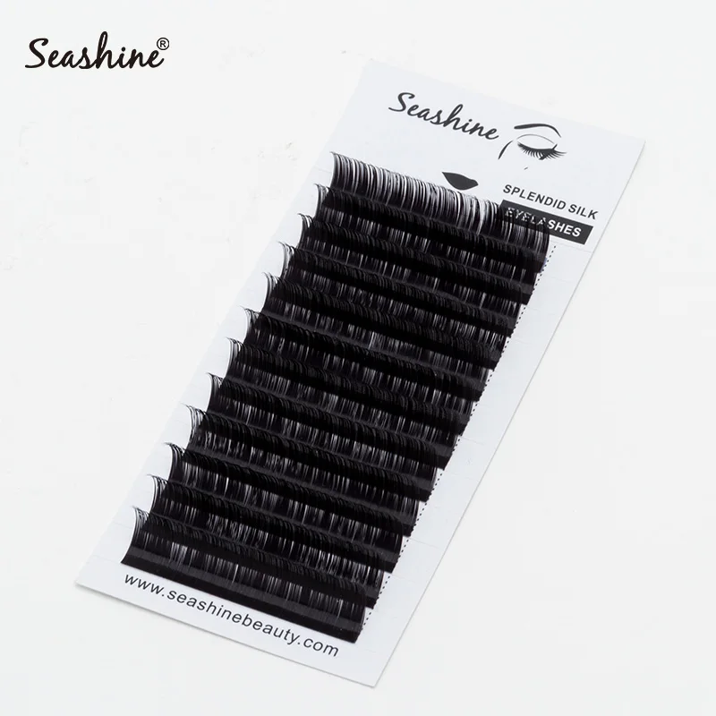 Seashine J B C D L Curl Classic Single Eyelash Extensions Fake Mink Individual eyelashes Dark Black False Eyelashes Soft Natural