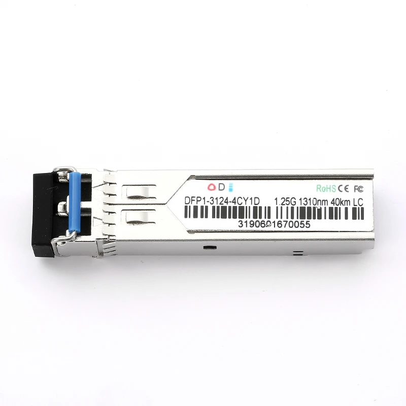 Conector de fibra dupla, transmissor compacto sfp, 1.25g, 1310nm, 40km, lc r, conector