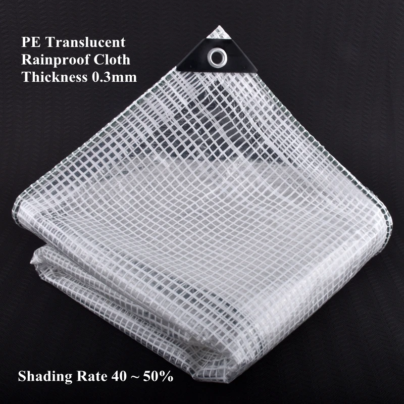 0.3mm PE Reinforced Grid Mesh Rainproof Cloth Tarpaulin Succulent Plants Keep Warm Shade Sail Pet House Cover Waterproof Cloth