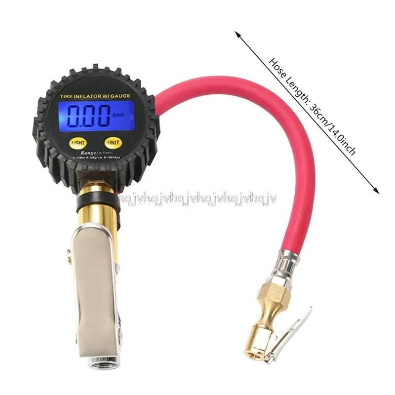 Digitale Reifen Inflator Manometer 200PSI LCD Display Luft Kompressor Pumpe Quick Connect Für Auto Motorrad S05 19 Dropship