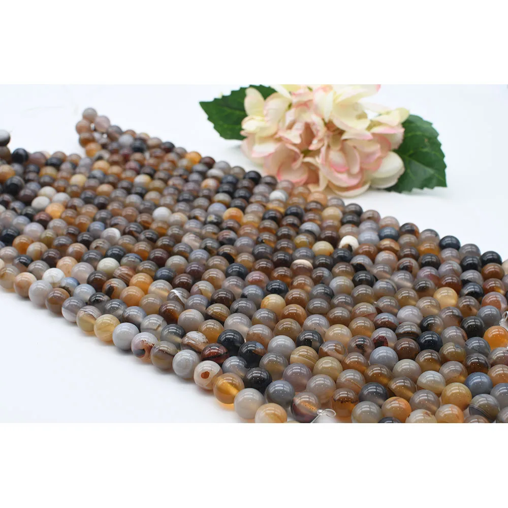 

2strands/lot 14mm Natural Smooth Multicolor Round Agate stone beads For DIY Bracelet Necklace Jewelry Making Strand 15"