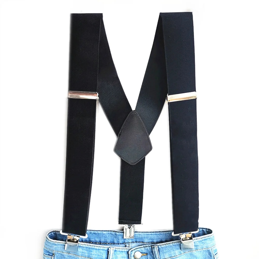 Tirantes grandes y fuertes para hombre, tirantes Unisex de 50mm de ancho, 5 colores sólidos, Tirantes ajustables de alta elasticidad para trabajo