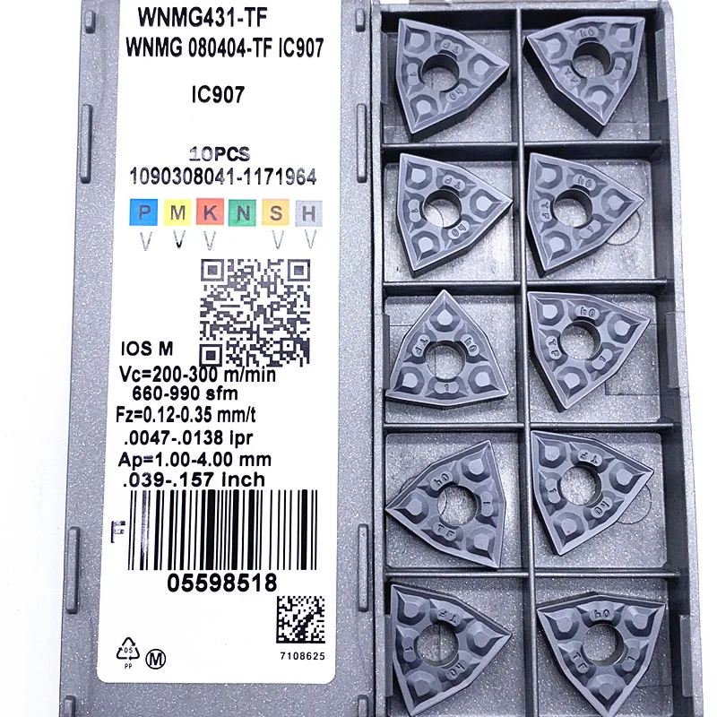 WNMG080404 WNMG080408 Tf IC907/IC908 Externe Draaigereedschap WNMG431 WNMG432 Carbide Insert Cnc Snijgereedschap Wnmg 080404 080408