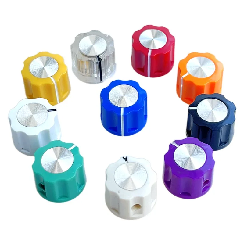 16x12MM Guitar Amplifier Plastic Knob, HIFI DVD Volume Adjustment Knob, Effector Knob, Inner Hole 6.4MM.