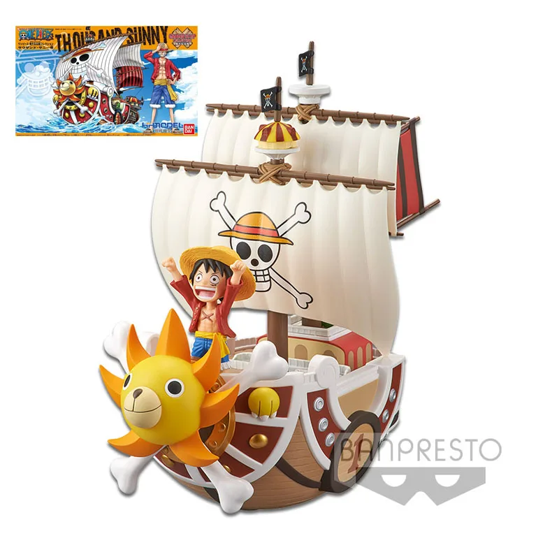 

Bandai Genuine Assembled Model Toys WCF MEGA ONE PIECE Grand Ship Collection Thousand Sunny Anime Action Figures Toys Gifts