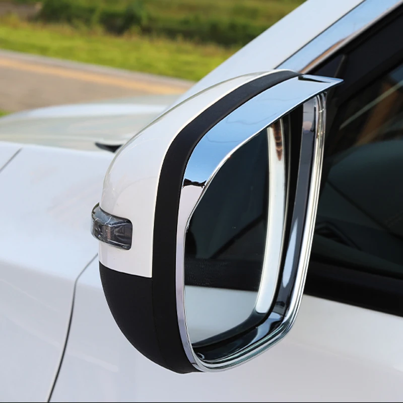 2Pcs Chrome Rear-View Mirror Rain Eyebrow Frame Decoration  Clear Shade For Chery Tiggo 8 Pro 2021