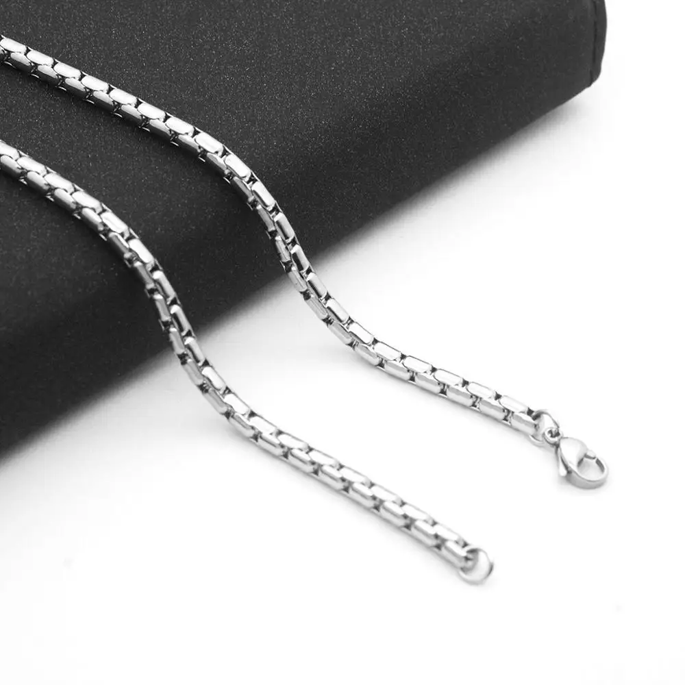 Wholesale Jewelry -- 50 60 70 cm 316L Titanium steel Long White Snake ( 3 mm ) Necklaces for Men No Fade Gold / White