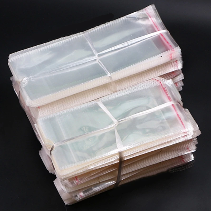 StoBag 100pcs Clear Self Adhesive Sock Packing Bags Opp Plastic Socks Bag Seal With Hand Hole Transparent Packaging