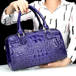 Luxury Designer Crocodile pattern leather female handbag leather shoulder bag fashion large capacity pillow bag female bag