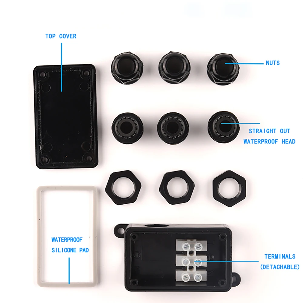 IP66 Electrical Outdoor Waterproof Cable Connector  2/3 pin Junction Box for Low/High Voltage Garden Light Accessories 41A/450V